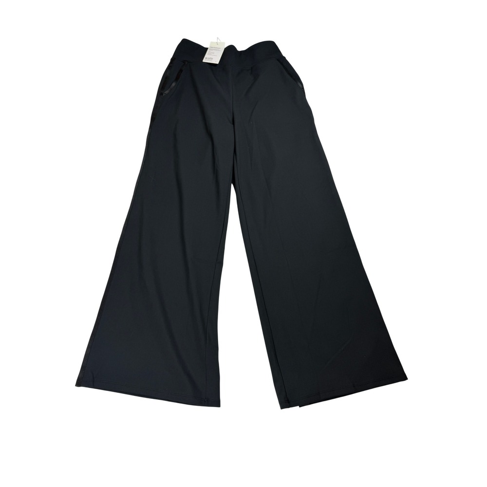 Halara DayStretch Black Wide Leg Pants High Waisted Pockets Size Small Regular